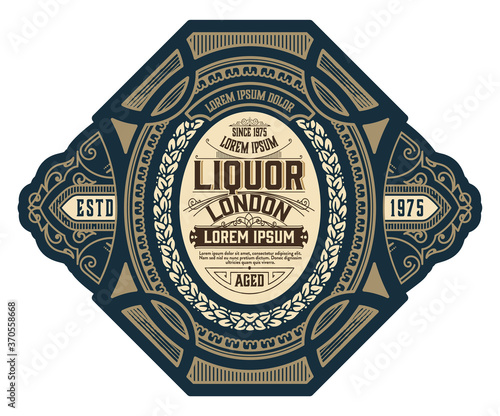 Vintage Gin label. Vector layered