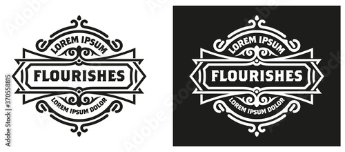 Vintage Luxury Logo / Label Template Design for Label, Frame, Product Tags. Retro Emblem Design. Vector illustration