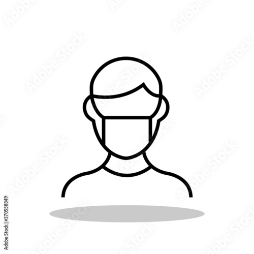 Man with respiratory mask icon in trendy flat style. Respiratory mask symbol for your web site design, logo, app, UI Vector EPS 10.