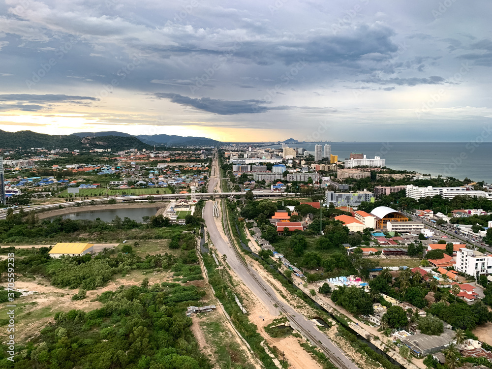 Cityscape of Hua-hin City, Prachuapkhirikhan Province, Thailand.