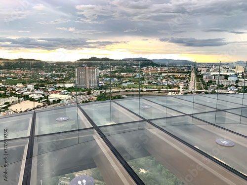 Hua Hin, Thailand : 07-29-2020 Stunning panoramic views from glass sky deck, Holiday Inn Resort, Vana Nava, Prachuap Khiri Khan, Thailand