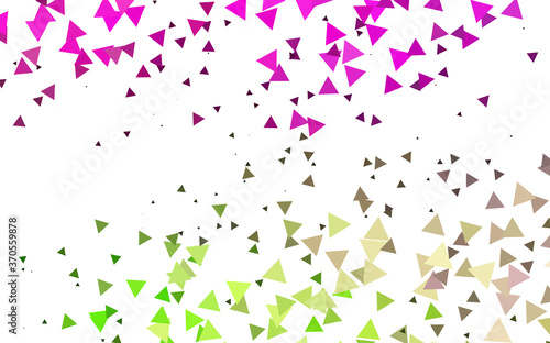 Light Pink, Green vector background with triangles.
