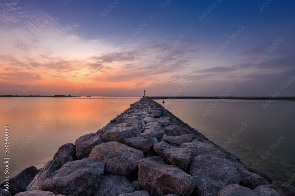 The Beauty of Sunrise from Al Thakira Fishing port. Known as Dakhira The Beauty of Sunrise from Al Thakira Fishing port. Known as Dakhira