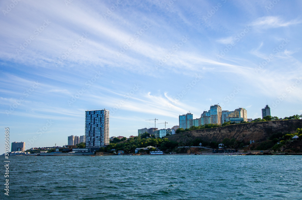 Obraz premium Sea. View of the city of Odessa. Beautiful landscape