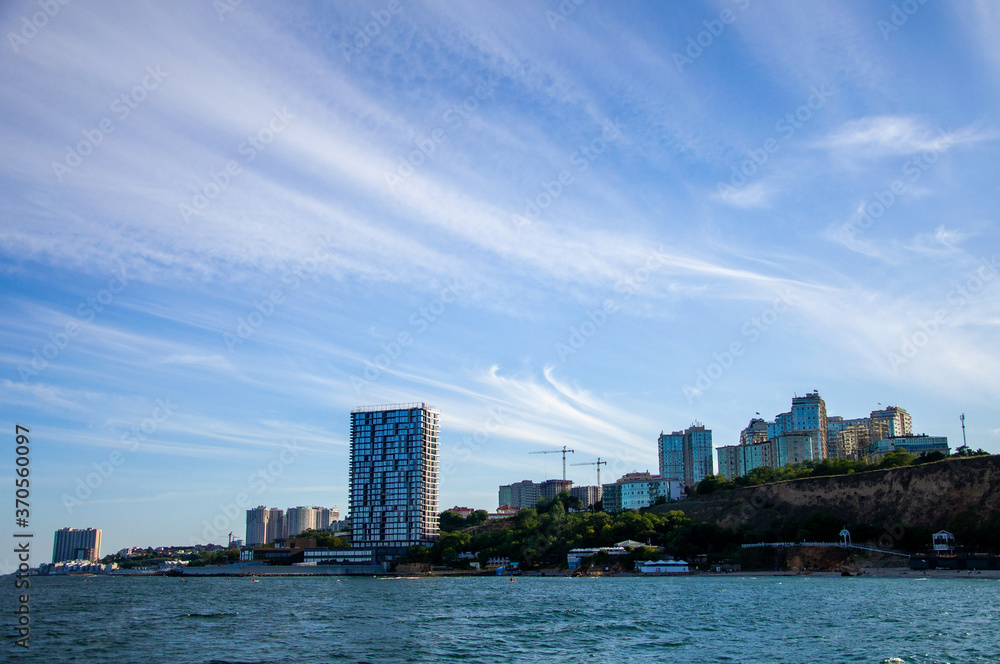 Obraz premium Sea. View of the city of Odessa. Beautiful landscape