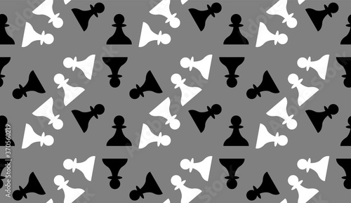 Seamless pattern with Chess pawn. Endless background. Vector illustration.