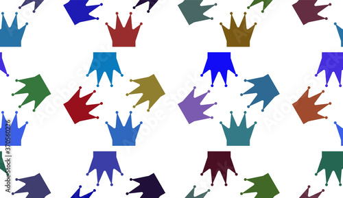 Seamless pattern with Chess queen. Endless background. Vector illustration.