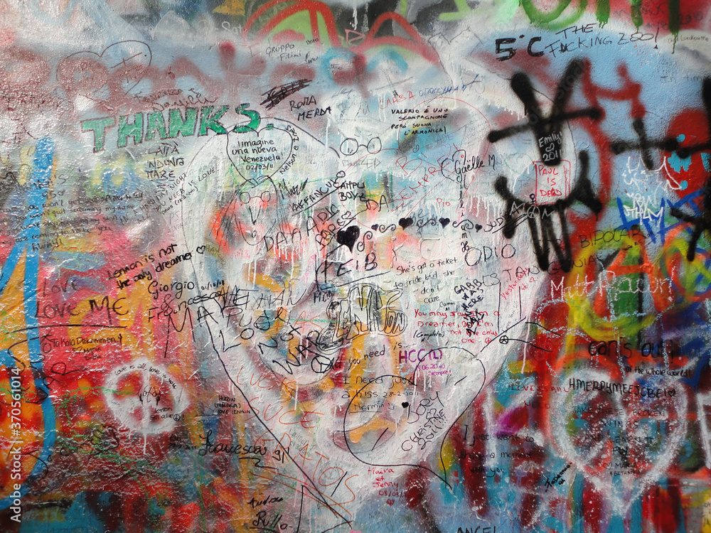 John Lennon Wall. Prague. Czech republic. Street art. John Lennon Wall. Prague. Czech republic. Street art.