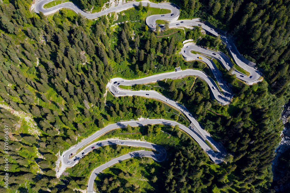 Bregaglia valley - Switzerland - aerial view of Maloja pass	