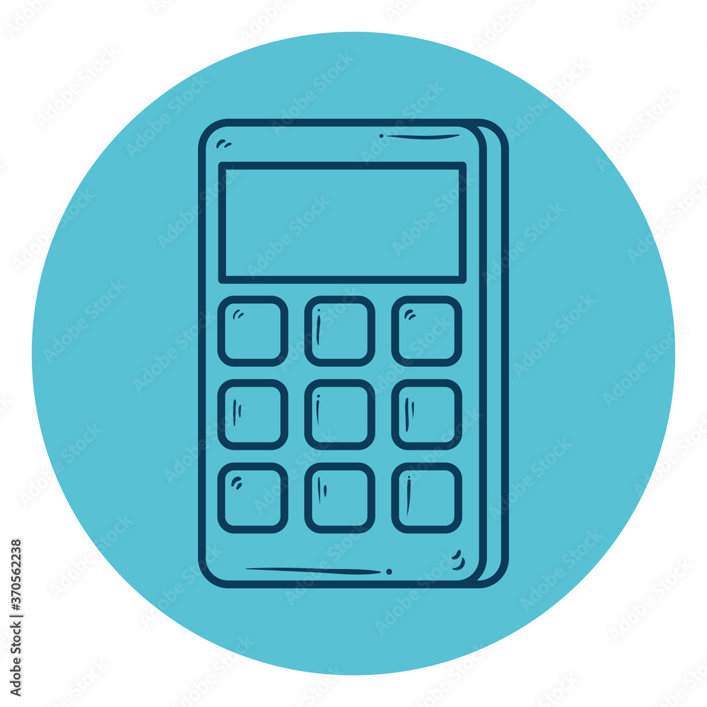 calculator math, line style in circle frame vector illustration design calculator math, line style in circle frame vector illustration design