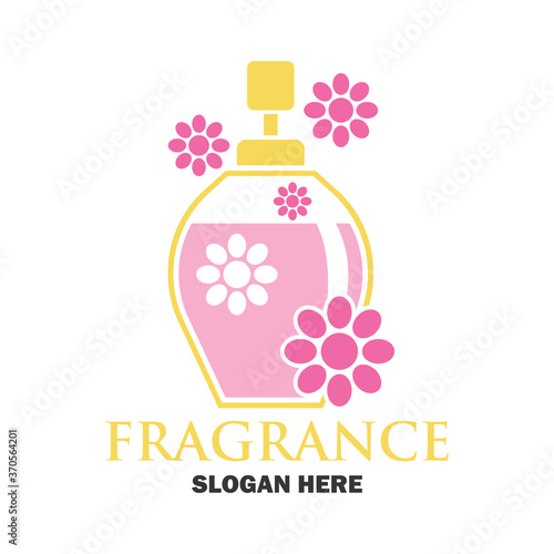 perfume fragrance logo with text space for your slogan tag line, vector illustration