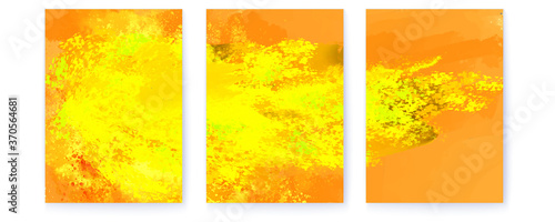 Abstract acrylic banners. Set of painting in impressionism style. Vector 3d illustration.