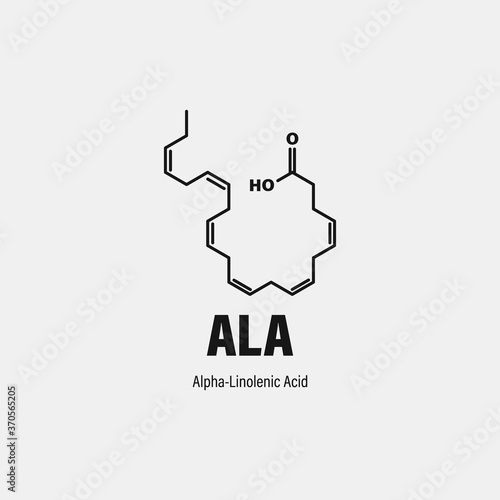 Сhemical structure of Alpha-linolenic Acid (ALA).