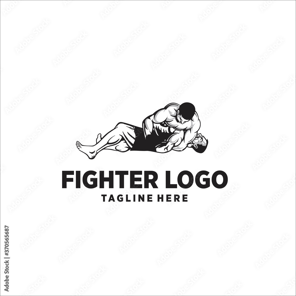 Martial art karate jiu jitsu logo sport symbol illustration Vector Martial art karate jiu jitsu logo sport symbol illustration Vector