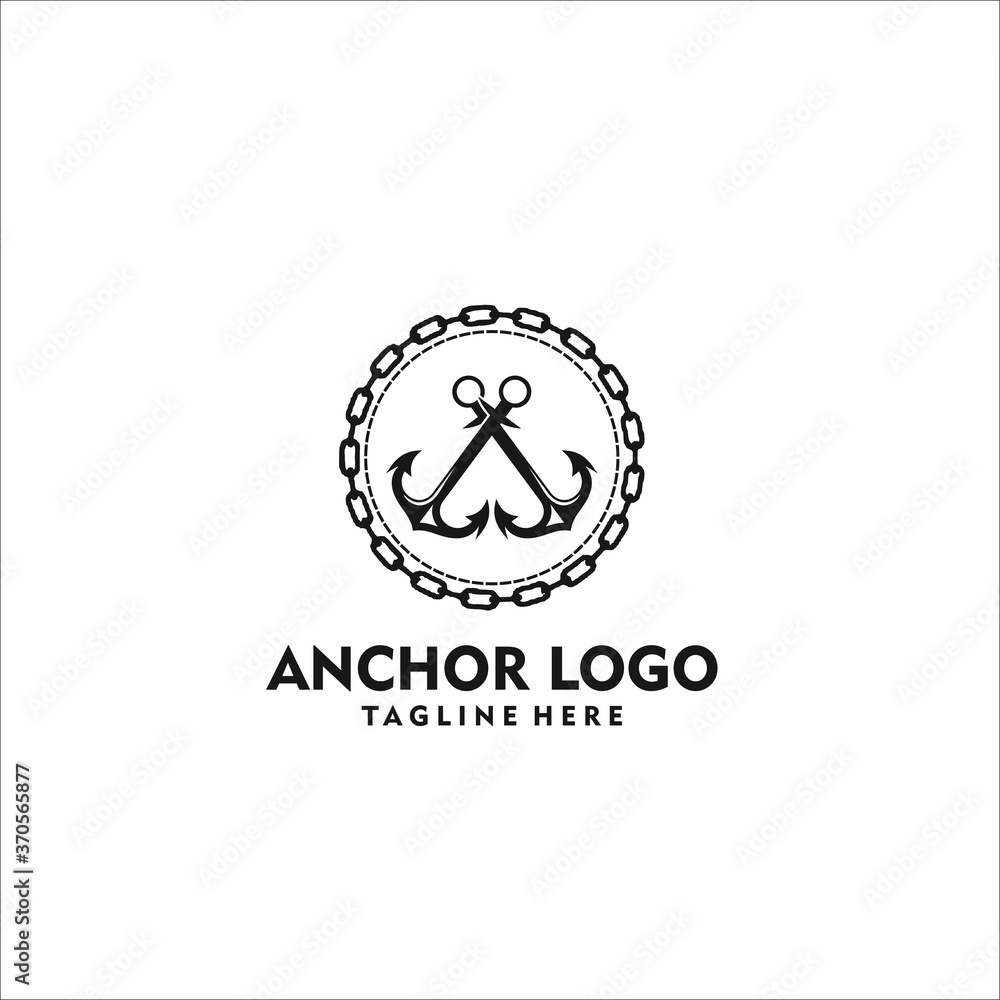 anchor logo design template silhouette vector anchor logo design template silhouette vector