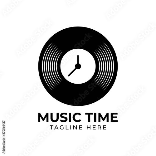 Music Time logo template, vector illustration icon element - Vector