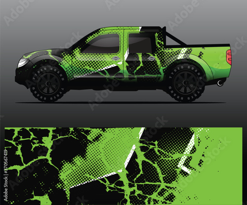 truck and vehicle Graphic vector. Racing background for vinyl wrap and decal
