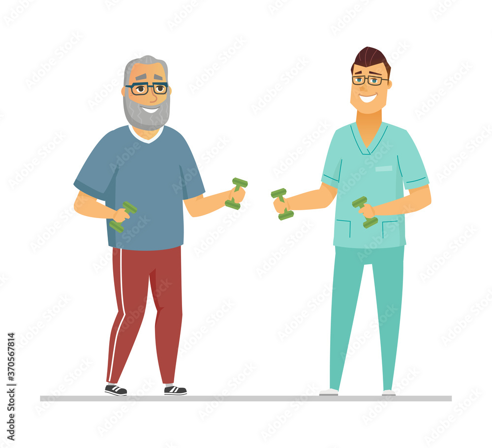 Rehabilitation exercises - modern flat design style illustration Rehabilitation exercises - modern flat design style illustration