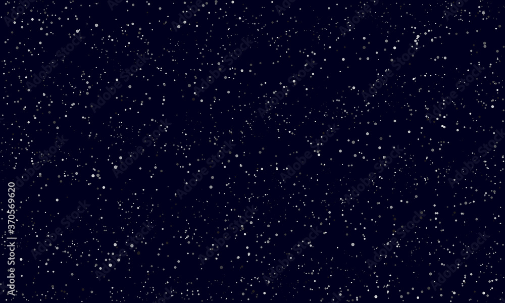 Abstract dark background with dots. Snow effect or universe stars illustration.
