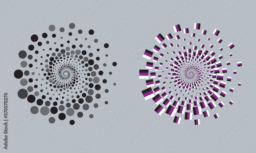 abstract optical illusion spiral with halftone effect abstract optical illusion spiral with halftone effect