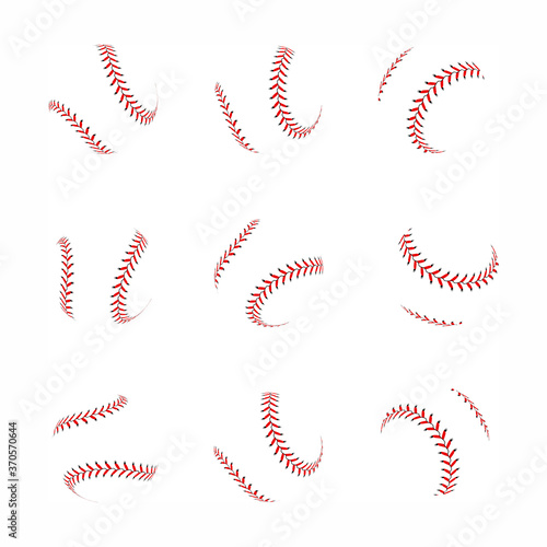 Baseball ball vector set on white background