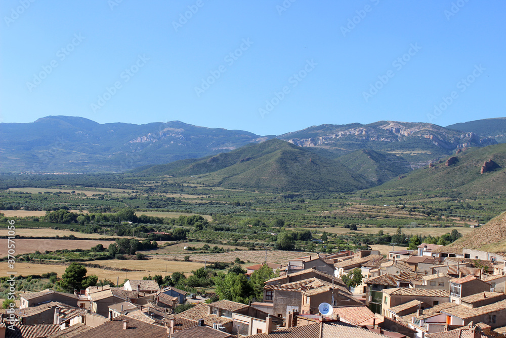Landscape of the town of Bolea (Huesca, Spain)