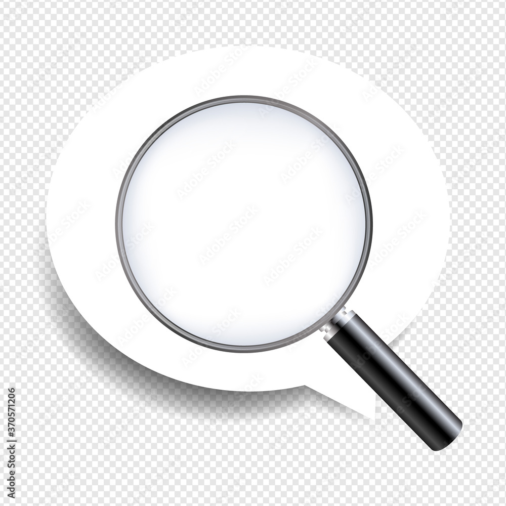 Exclamation Mark And Magnifying glass And Transparent background With Gradient Mesh, Vector Illustration Exclamation Mark And Magnifying glass And Transparent background With Gradient Mesh, Vector Illustration