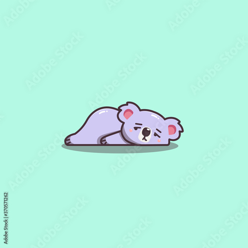 Cute Kawaii Hand Drawn Lazy  and Bored Koala Mascot