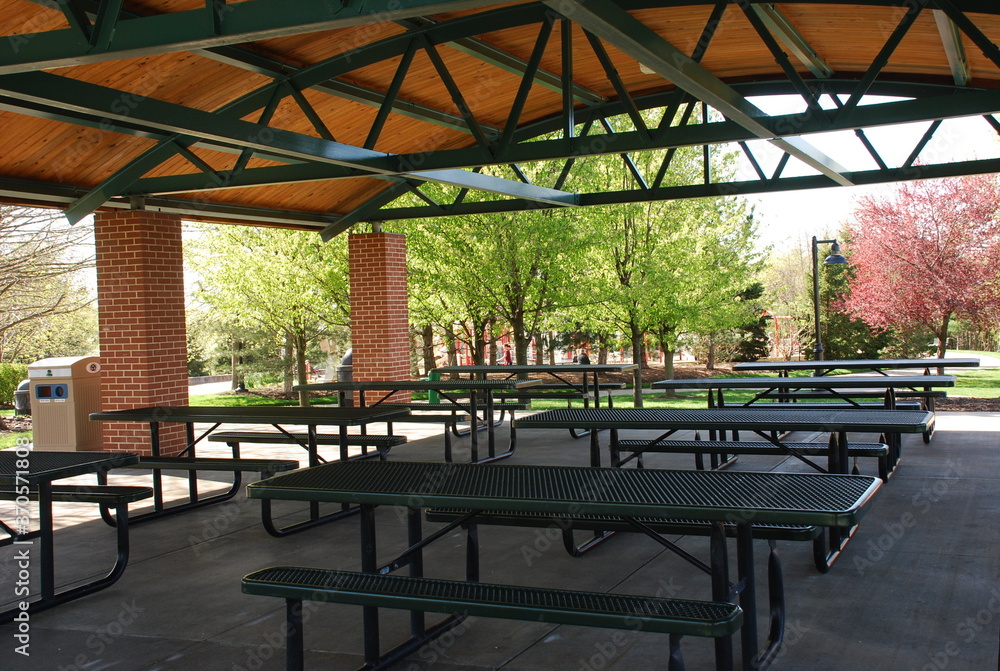 Pavilion with picnic tables