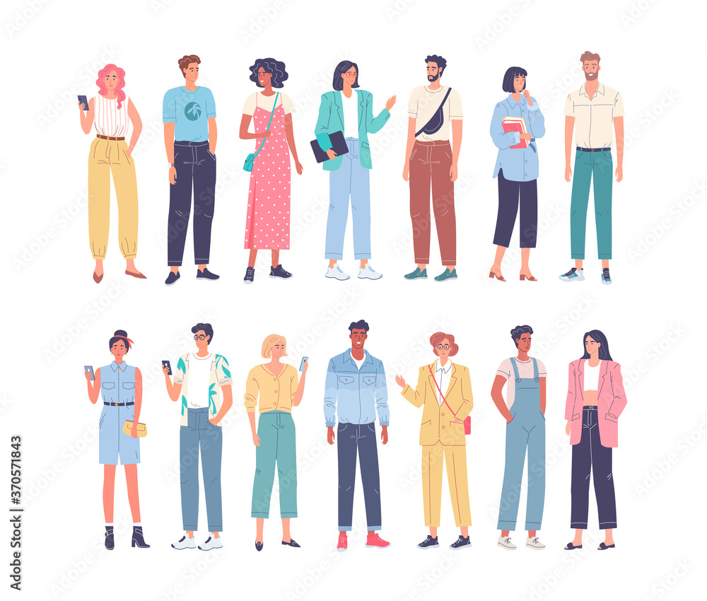 Different young people vector illustration
