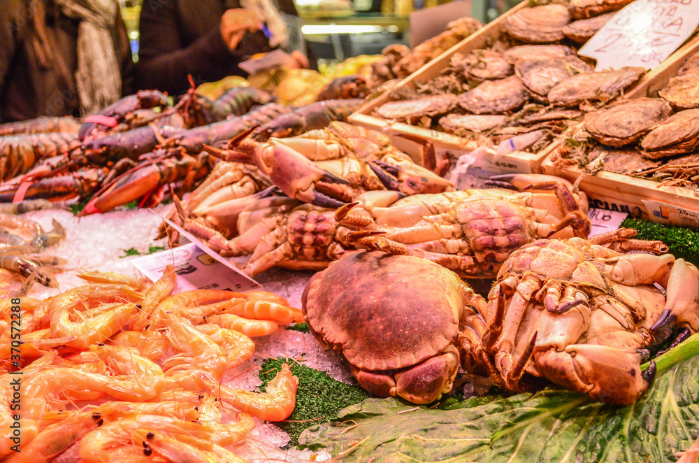Sea food in Boqueria market