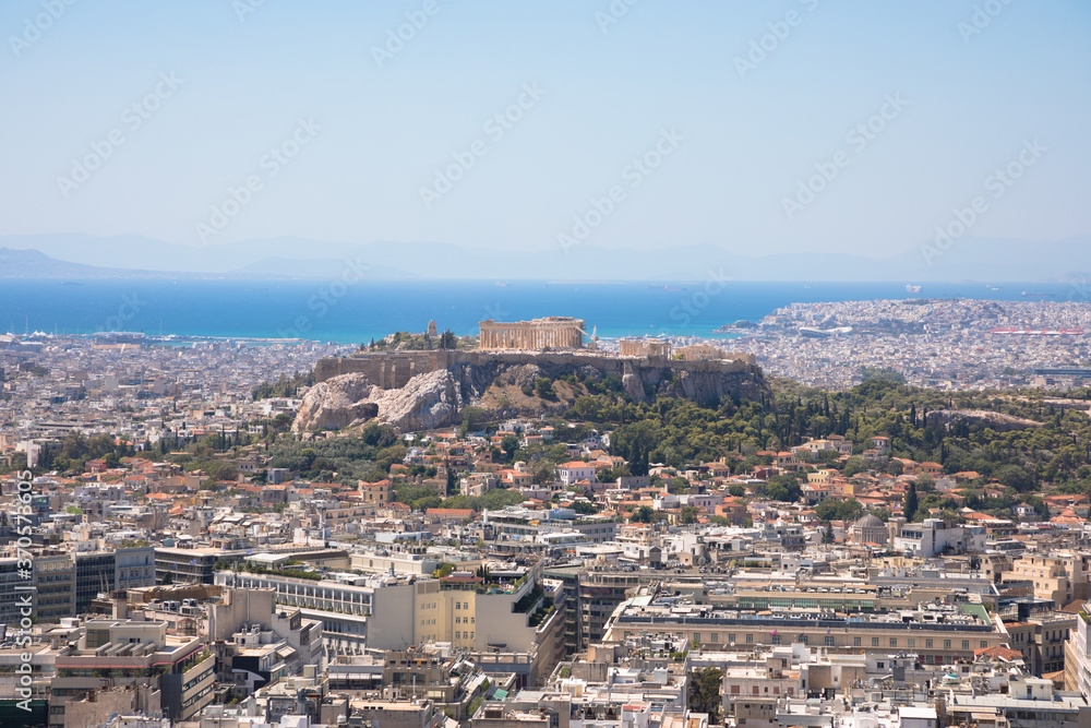 Panoramic view over the city of Athens, Greece