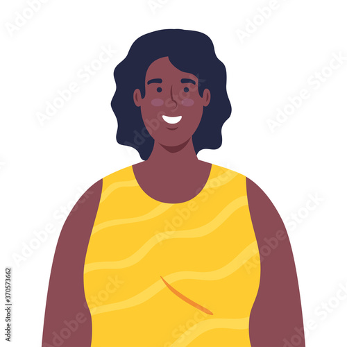 picture woman african character, in white background vector illustration design