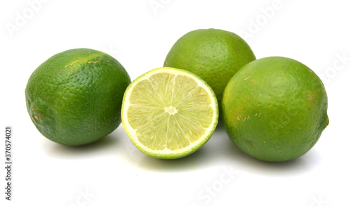 Citrus lime fruit isolated on white background cutout 