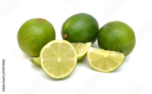 Citrus lime fruit isolated on white background cutout 