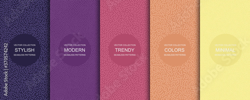 Collection of trendy seamless bright vector patterns - creative textile design