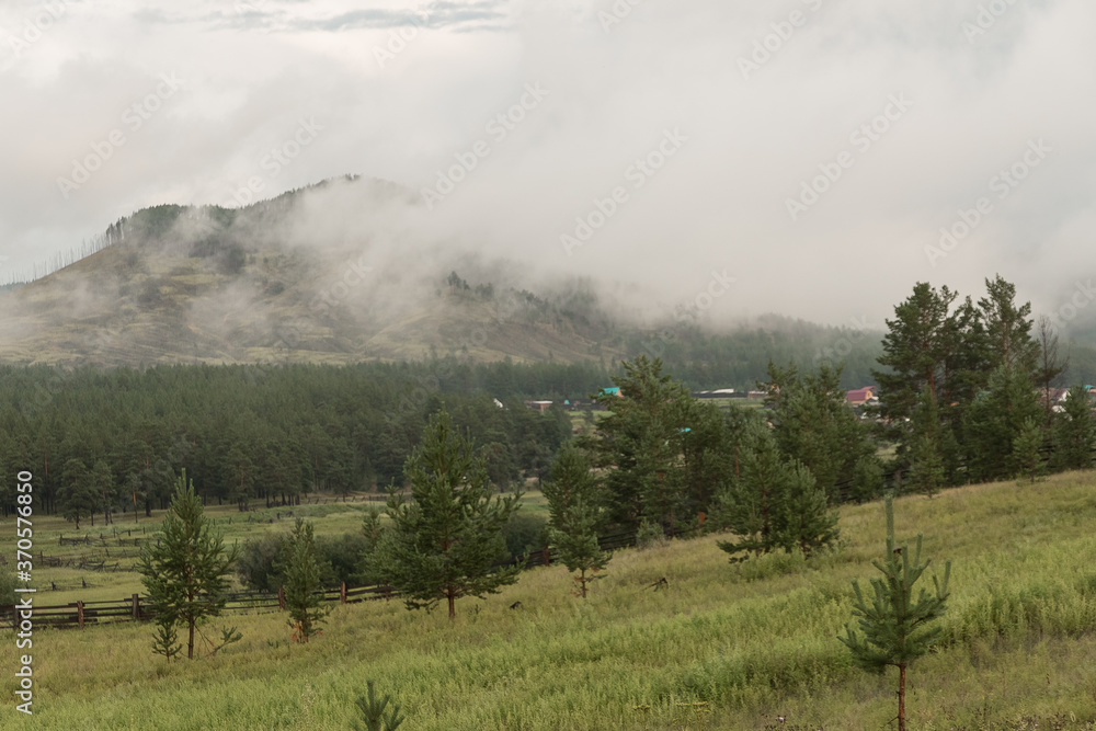 misty morning in the mountains