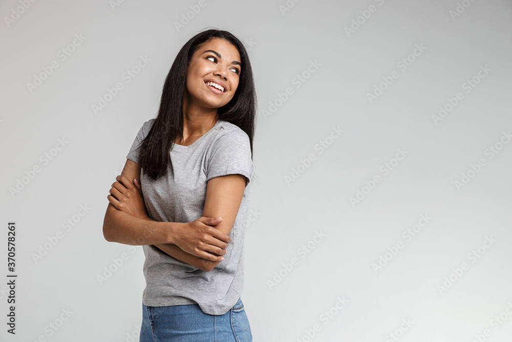 Attractive young african woman wearing casual clothes Attractive young african woman wearing casual clothes