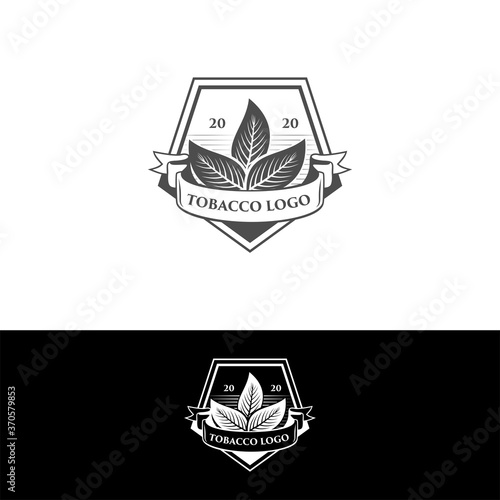 tobacco leaf logo in vintage style,Vector logo for natural tobacco, Tobacco logo Icon  
