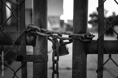 Public School Campus Locked During Coronavirus Pandemic