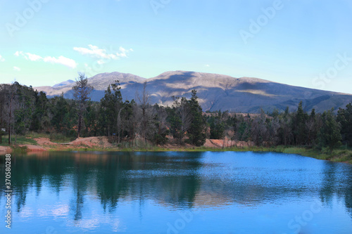 lake in the mountains in Villa de Leyva