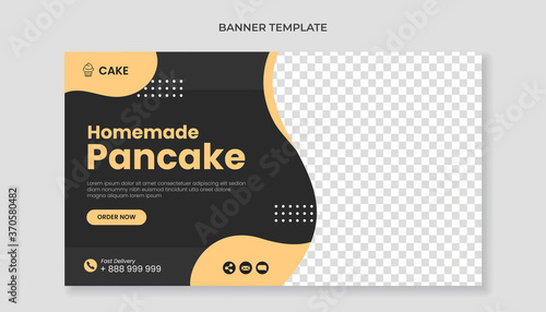 Homemade pancake food banner template