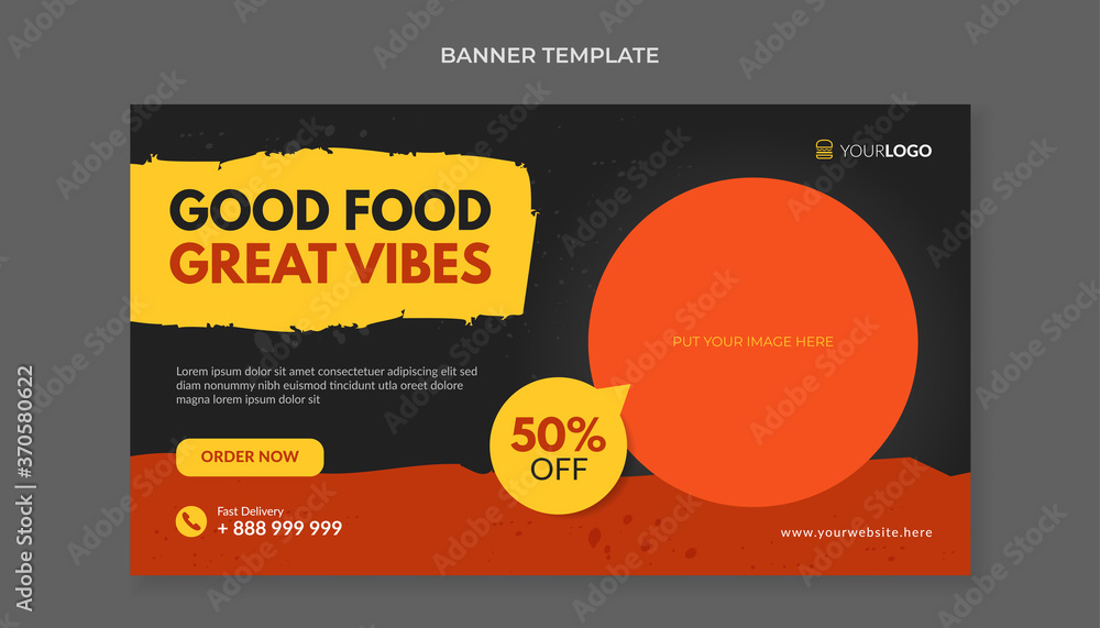Good food great vibes banner template