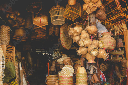 Hand made bamboo basketry appliance. © NPD stock