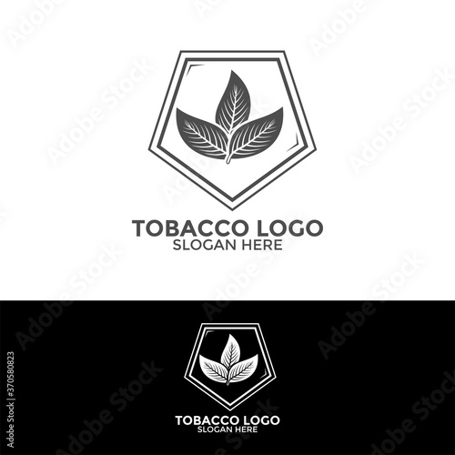 tobacco leaf logo in vintage style,Vector logo for natural tobacco, Tobacco logo Icon  