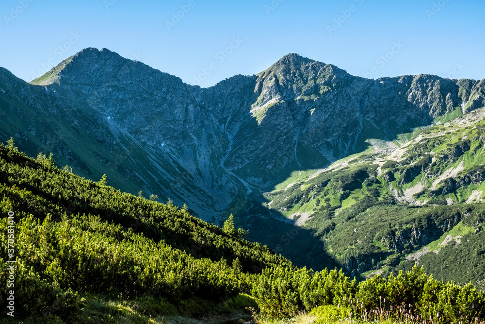 Western Tatras scenery from saddle Zabrat, Slovakia, hiking theme