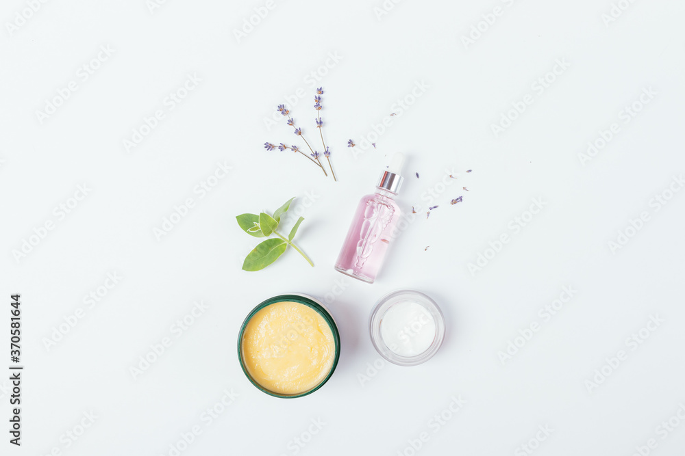 Flat lay composition natural skin care cosmetics Flat lay composition natural skin care cosmetics