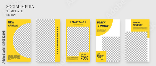 Social media template. Set of editable template for social media stories. Mockup isolated. Template design. Vector illustration.