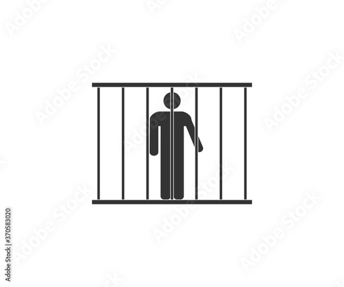 Jail, prison icon. Vector illustration, flat design.