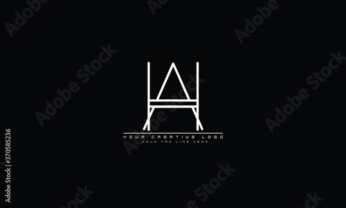 AH HA abstract vector logo monogram template